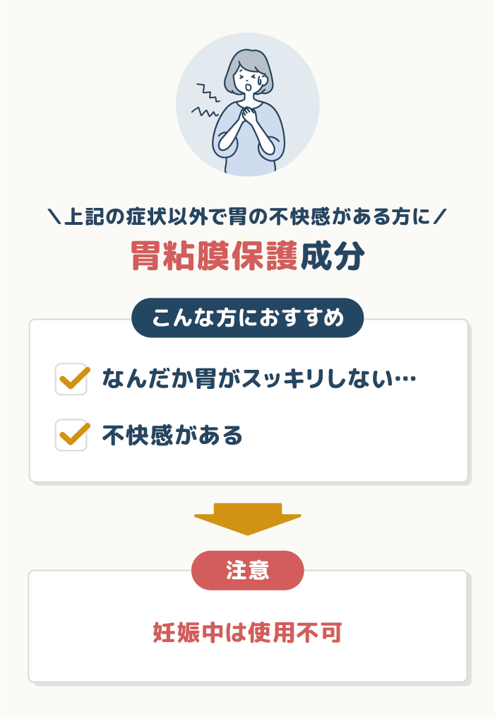 上記の症状以外で胃の不快感がある方には【胃粘膜保護成分】