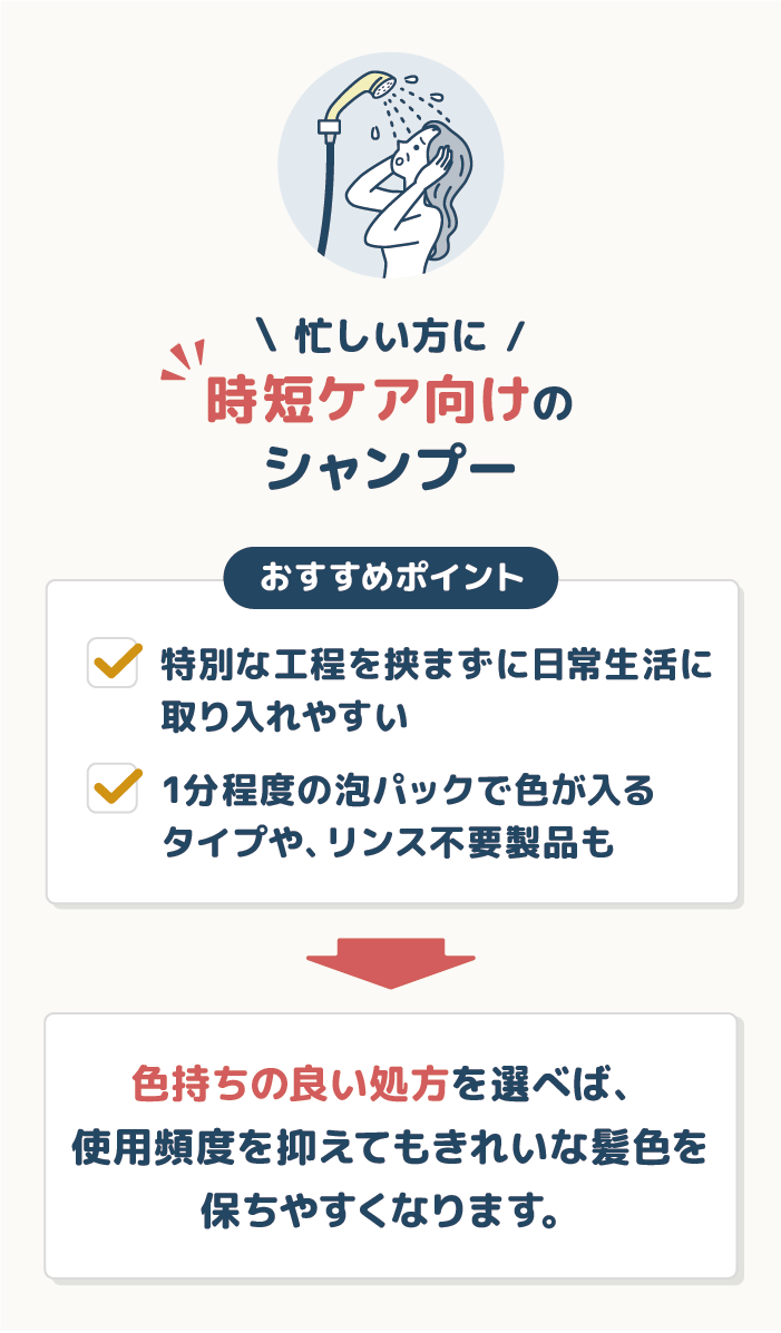忙しい方には時短ケア向けのシャンプー