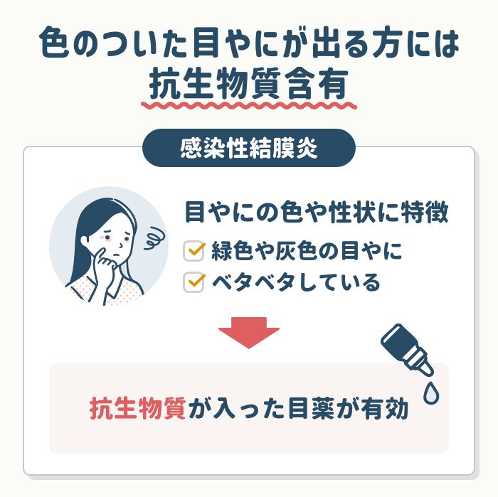色のついた目やにが出る方には【抗生物質含有】