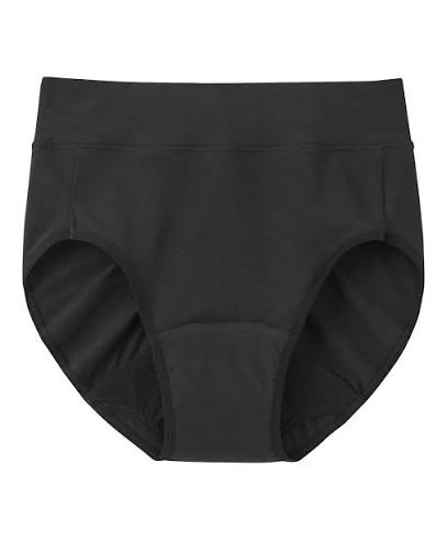 綿混ストレッチ お腹らくちん深ばき丈吸水サニタリーショーツ