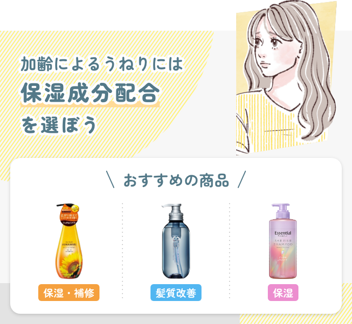 加齢によるうねりにお悩みの方におすすめシャンプー 3選