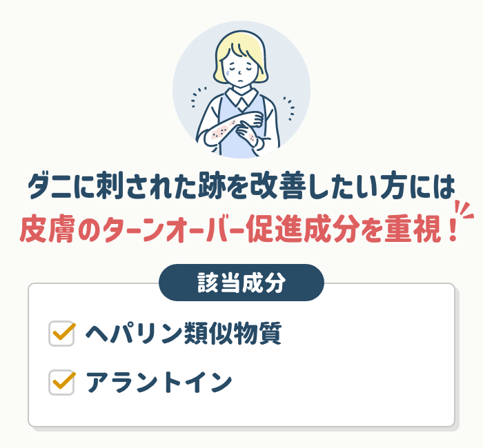 【ダニに刺された跡を改善したい方】は皮膚のターンオーバーを促進するような塗り薬