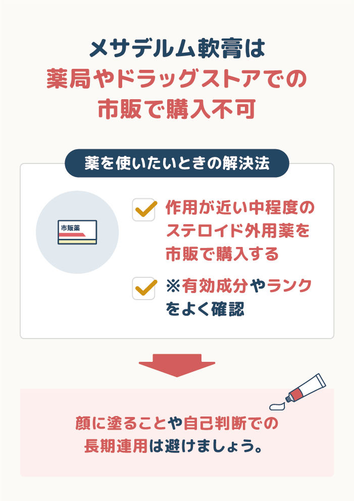メサデルム軟膏は市販で買える？同成分・同等効果の代替薬と安全な